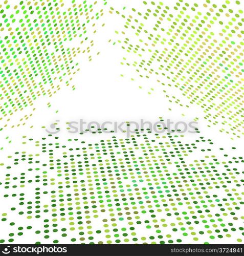 Abstract green 3D mosaic vector background with copy space.