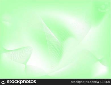 Abstract green and white background with flowing lines