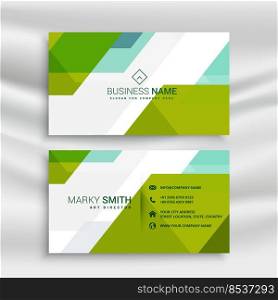 abstract green and white business card