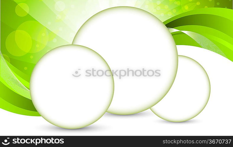 Abstract green background with circles