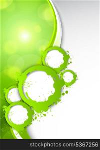 Abstract green background with circles