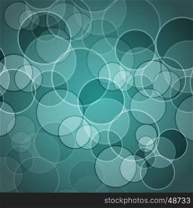 Abstract green background with circles, stock vector