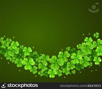 Abstract Green background with clover leaves for St. Patrick&rsquo;s Day