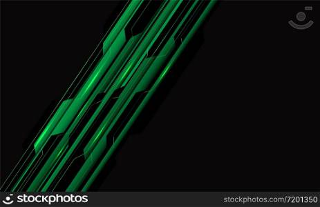 Abstract green black circuit cyber line overlap on dark grey with blank space design modern futuristic technology style background vector illustration.