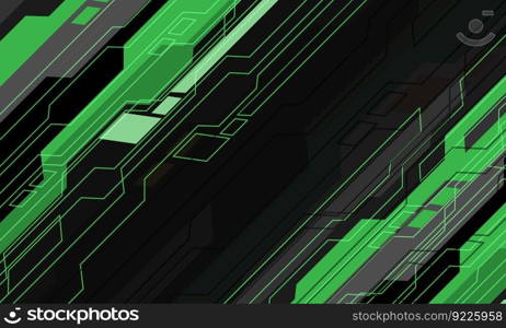 Abstract green black cyber geometric dynamic style futuristic grey space design modern technology background vector	