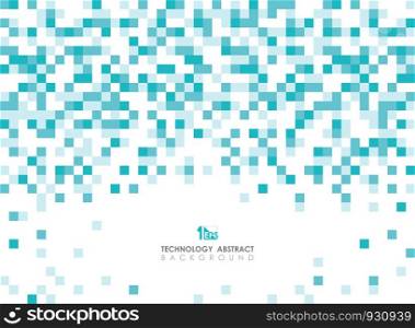 Abstract green blue square geometric pattern spreading on top background with copy space. You can use for ad, poster, brochure, web design and annual report. vector eps10