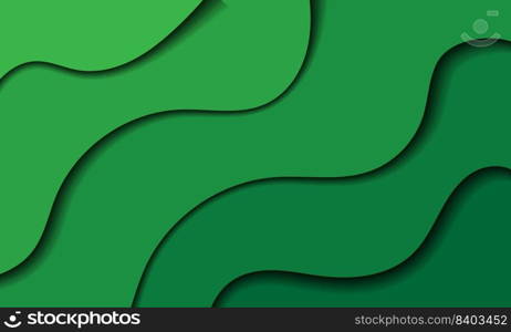 Abstract Green business wavy papercut abstract background. vector illustration for web. Abstract Green business wavy papercut abstract background.