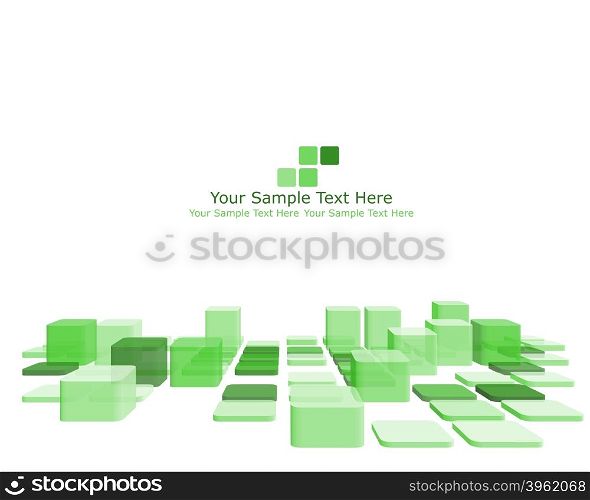 Abstract green checkered pattern from rectangles. Vector illustration.