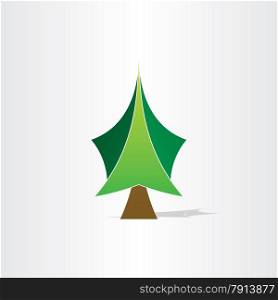 abstract green christmas tree icon design element
