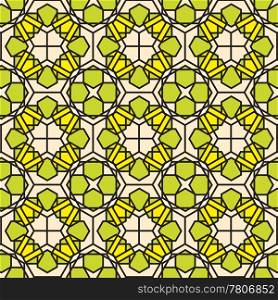Abstract green colour mosaic stained glass pattern background illustration