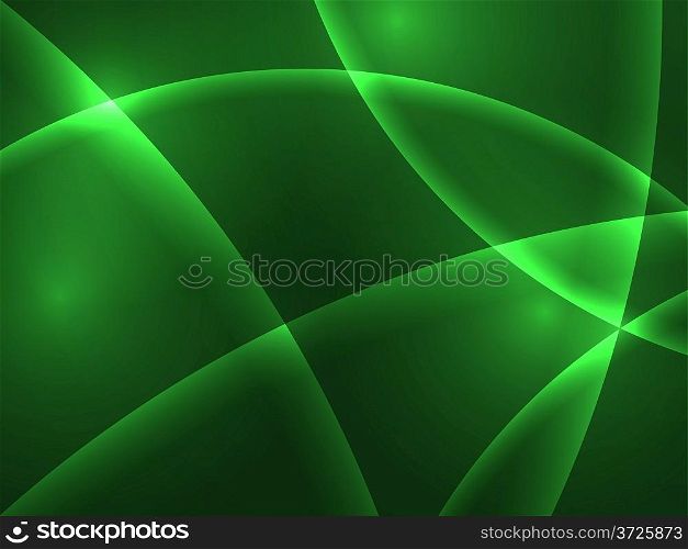 Abstract green curve lights vector background.