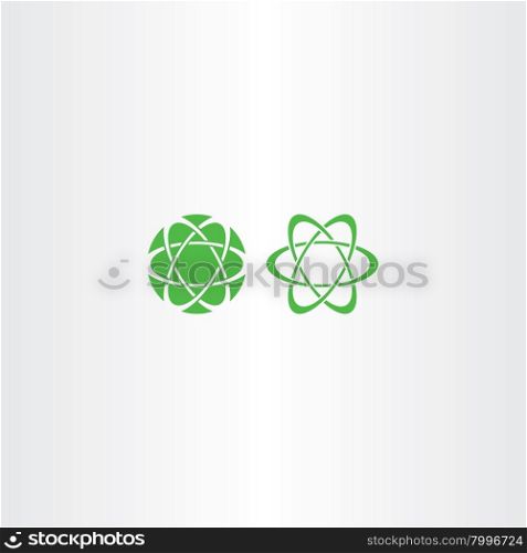 abstract green energy science vector logo icon molecule