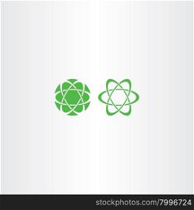 abstract green energy science vector logo icon molecule