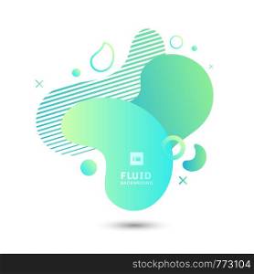 Abstract green fluid graphic shape elements composition on white background. Geometric liquid design template for presentation, flyer, brochure, banner web, poster, etc. Modern style vector illustration