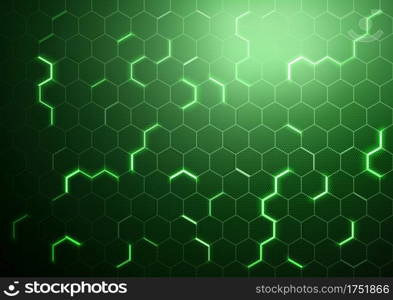 Abstract Green Futuristic Hexagonal Background