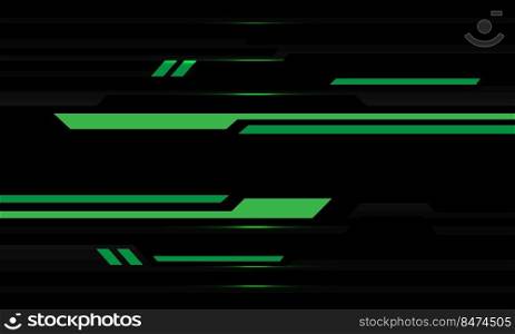 Abstract green grey black metallic cyber futuristic geometric overlap design modern technology background vector illustration.