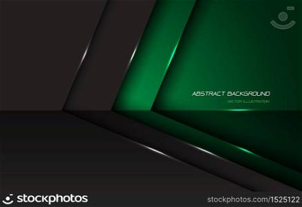 Abstract green grey metallic glossy arrow direction with blank space and text design modern futuristic background vector illustration.