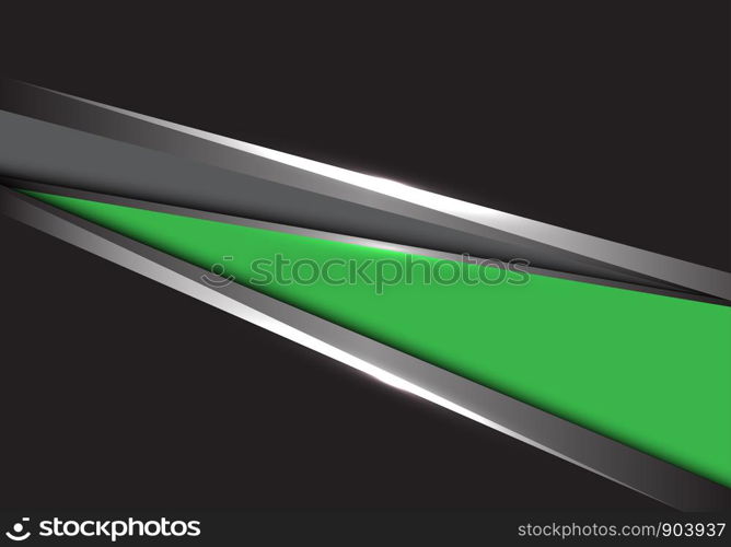 Abstract green grey silver triangle on black design modern futuristic background vector illustration.