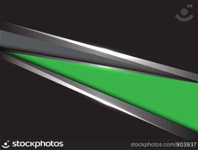 Abstract green grey silver triangle on black design modern futuristic background vector illustration.