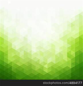 Abstract green light template background. Abstract green light template background. Triangles mosaic