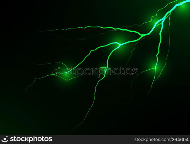 Abstract green lightning effect background, stock vector