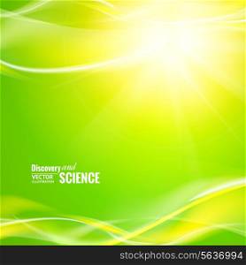 Abstract green lights for science background. Vector illustration
