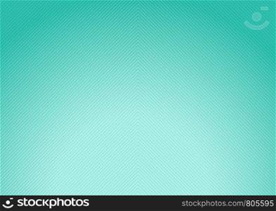 Abstract green mint radial gradient background with diagonal lines texture. Vector illustration