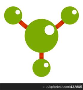 Abstract green molecules icon flat isolated on white background vector illustration. Abstract green molecules icon isolated