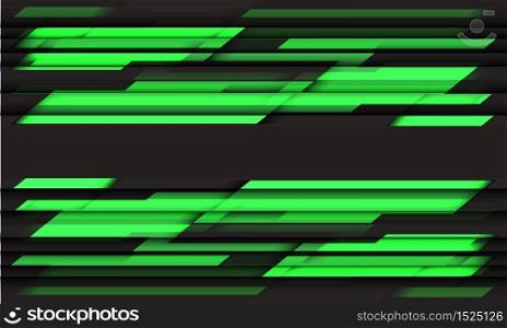 Abstract green neon grey geometric black futuristic design modern technology background vector illustration.