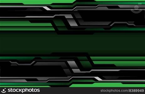 Abstract green silver black cyber geometric design modern futuristic background vector illustration.