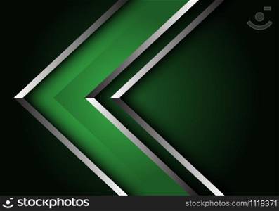 Abstract green silver line arrow direction design modern luxury futuristic background vector illustration.
