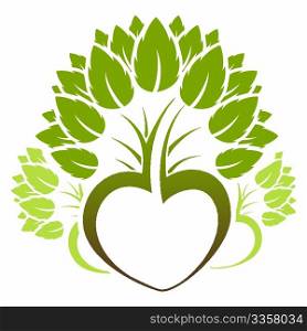 Abstract green tree icon logo