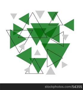 Abstract green triangle banner background, stock vector