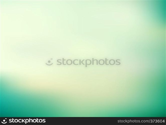 Abstract green turquoise color smooth blurred background. Vector illustration