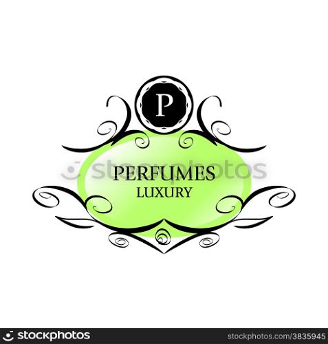 abstract green vector logo for perfumes
