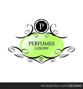 abstract green vector logo for perfumes