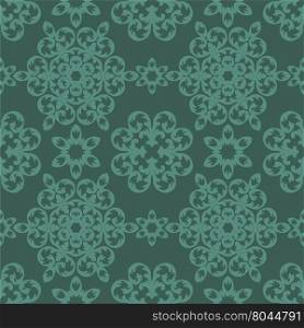 abstract green vintage floral seamless pattern vector background