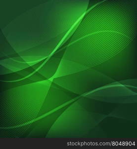 Abstract green wave line background, stock vector