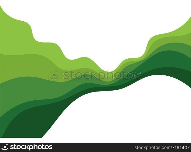 Abstract Green wave vector illustration design background