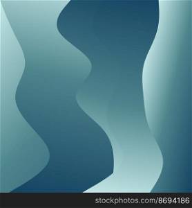 Abstract Green Waves background. Dynamic shapes composition
