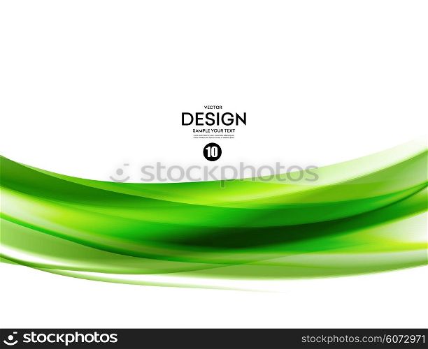 Abstract green wavy lines. Colorful vector background