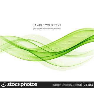 Abstract green wavy lines. Colorful vector background. Green wave. Green smoke wave. Transparent green wave. green wave design
