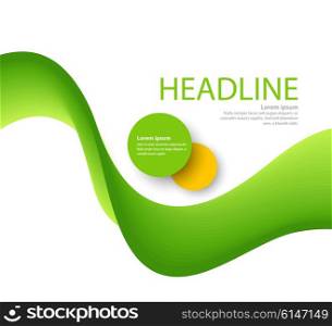 Abstract green wavy lines. Colorful vector green wave background. For brochure, website design