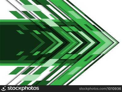 Abstract green white arrow geometric direction design modern futuristic technology background vector illustration.