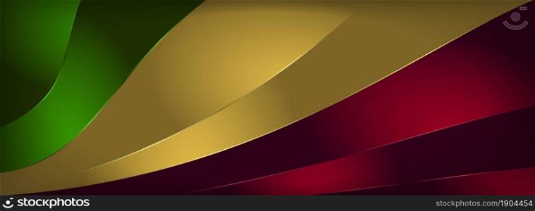 Abstract Green, Yellow, and Red with Minimalism Dynamic Shape Background Design. Graphic Design Element.