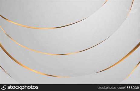 Abstract grey and gold background poster with dynamic waves. technology network Vector illustration.