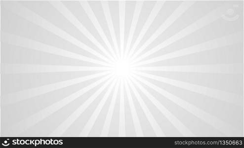 Abstract Grey and White Background with Starburst effect. and Sunburst beams element. starburst shape on white. Radial circular geometric shape.