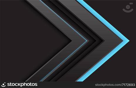 Abstract grey arrow blue light direction on dark design modern futuristic background vector illustration.
