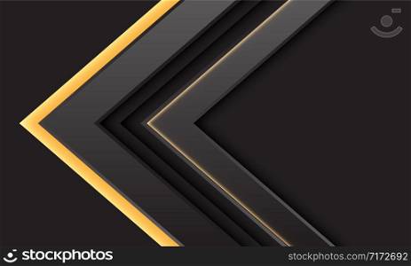 Abstract grey arrow yellow light direction on dark design modern futuristic background vector illustration.
