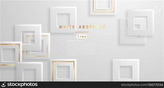 Abstract grey background poster with dynamic. technology square gold Vector illustration.